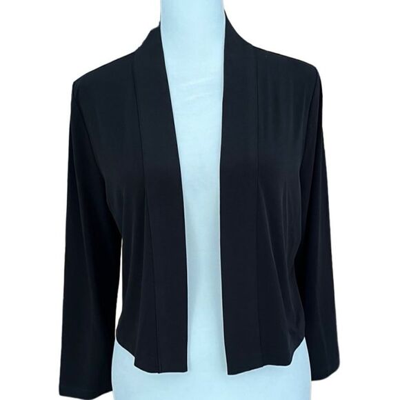 Calvin Klein Women's Long Sleeve Open front Cardigan Shrug, black, size M - Picture 3 of 8